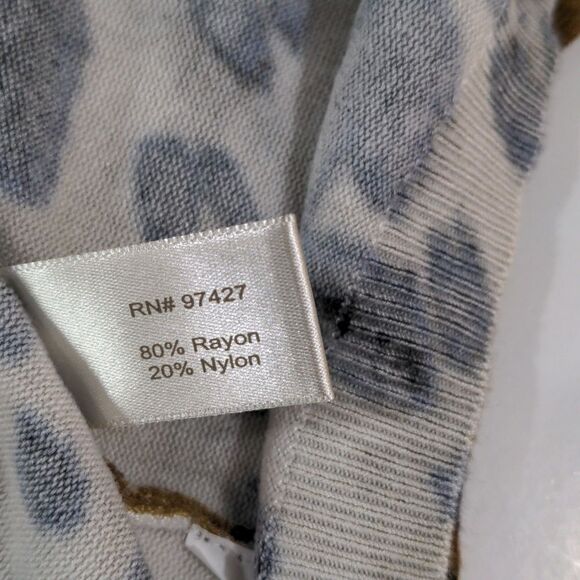 Boston Proper Embellished Leopard Print Cardigan size XXS - Picture 7 of 9